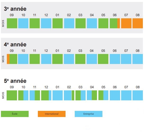 Calendrier alternance ingénieur génie de l'environnement