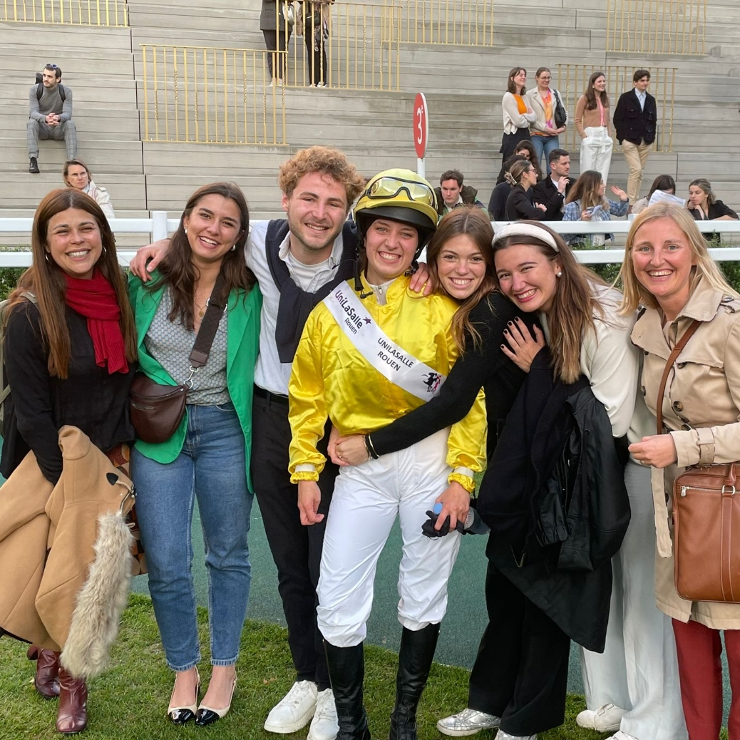 Capucine et ses proches après la course