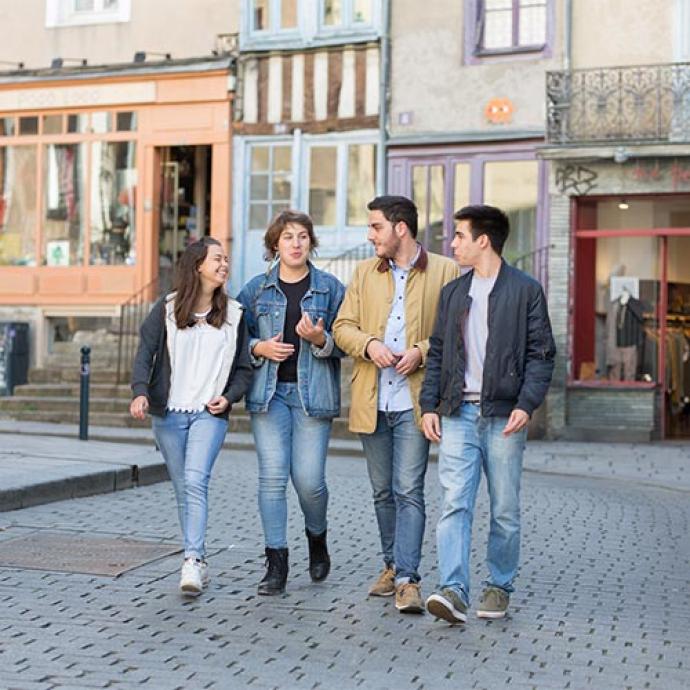 UniLaSalle students in the city center of Rennes